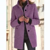 cardigan manteau pour femmes, vêtements chauds, mode polyvalente, ample, rétro, boutons, col montant, manches longues, pardessus y2k, automne 2023