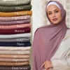 Fil coton Hijab Jersey écharpe pour femmes musulman Turban châles foulard chapeaux pour femmes foulards Sjaal Hoofddoek Ramadan