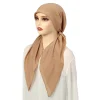 musulman hijab turban pré attaché chapeau femmes couleur unie longue queue bonnet chimio casquette perte de cheveux tête écharpe wrap bonnets turbante mujer