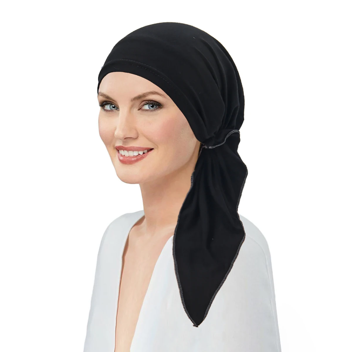 nouveau musulman hijab turban femmes pré attaché longue queue foulard enveloppement chimio casquette bonnets bonnet foulard extensible chapeaux chapeau mujer