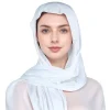 foulard hijab en coton modal de qualité supérieure, jersey doux, tissu respirant, turban, cravate longue, uni, à la mode, pour femmes