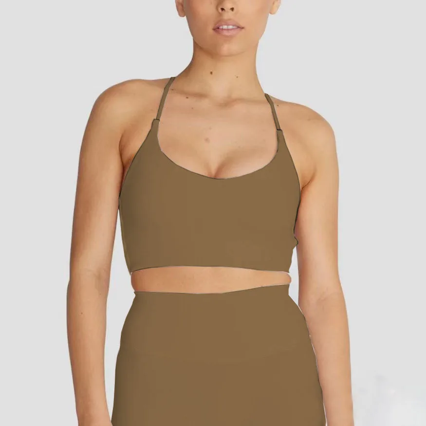 soutien gorge de sport pour femmes, dos croisé, sous vêtement respirant pour fitness, yoga