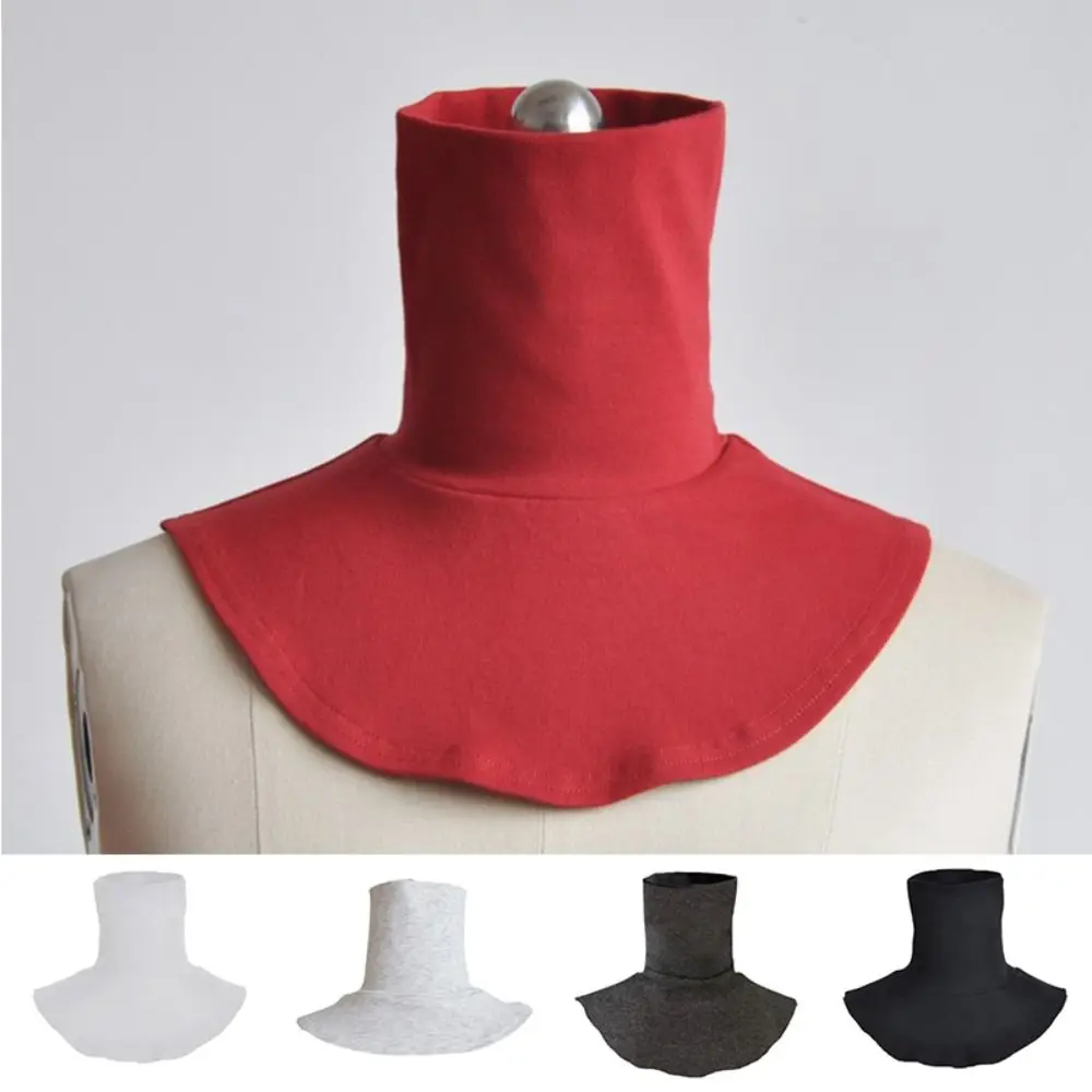 Faux col à col roulé en coton multicolore, Extensions Hijab islamique, couverture de cou de couleur unie, demi-haut, faux col de chemise
