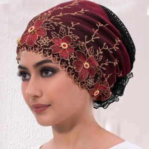Strass broderie femmes tête Turban musulman femme chapeau Cancer chimio casquette africaine bandeau Bonnet