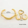 ym ensemble de bijoux plaqués or 18 carats pour femme – boucles d'oreilles et collier tendance de dubaï audacieux, accessoires de cadeau d'anniversaire de mariage élégant pour fête