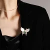 mode femmes filles élégant émeraude cristal papillon broches badges classique dame robe costume haut de gamme broches bijoux