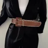 sac à la mode pour femmes, boucle enveloppée, sangle décorative en pu, large ceinture exquise pour femmes