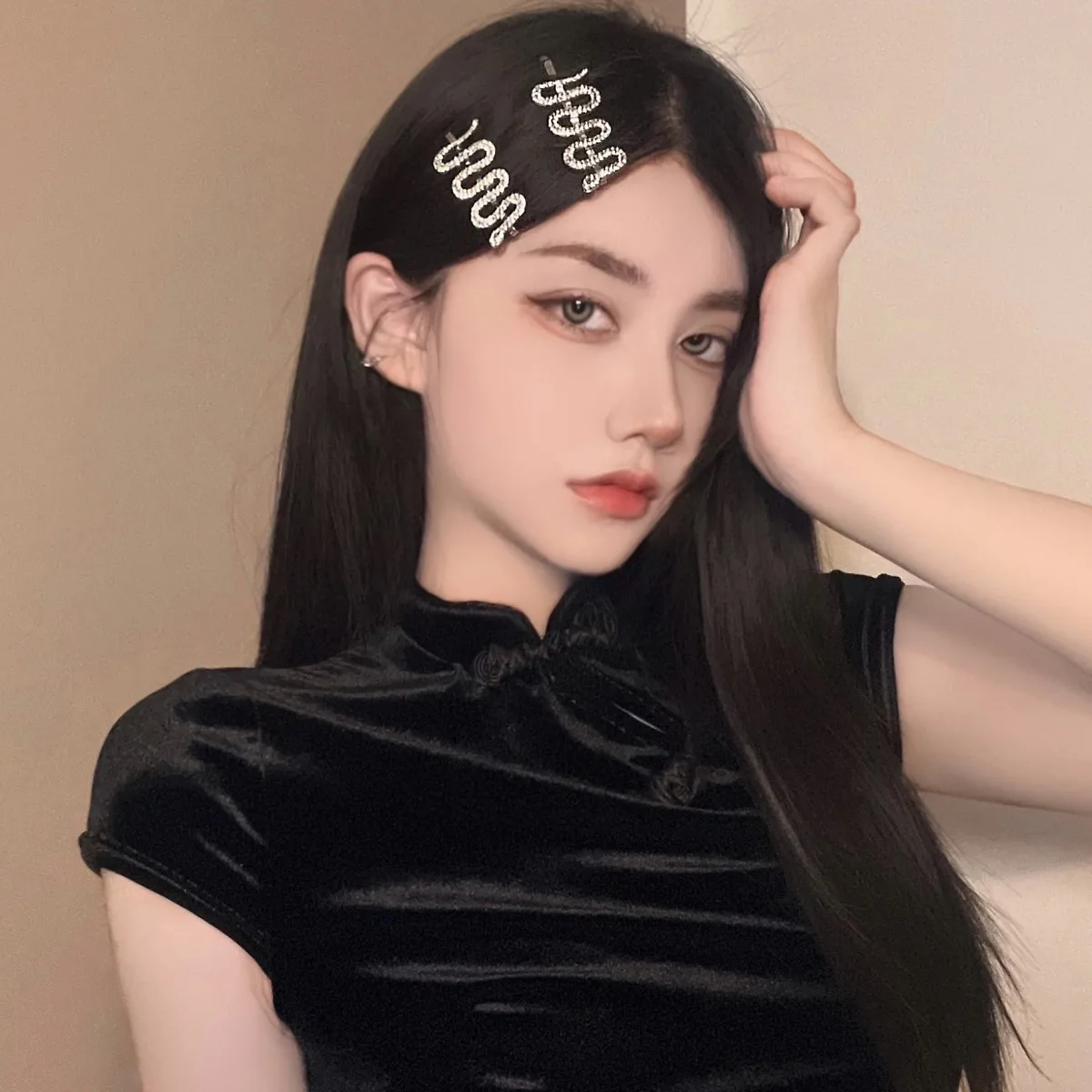 Épingles à cheveux rétro serpent en métal strass pour femme et fille, barrettes, accessoires, pince à cheveux, couvre chef, 2023