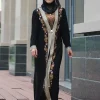 abaya robe longue musulmane pour femmes, caftan à paillettes et perles, tenue élégante, épissure, maxi, vêtements islamiques