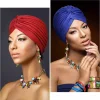 femmes stretch turban tête bonnet couverture torsadé plissé bandeau couleurs assorties cheveux couverture beanie chapeaux pour les femmes
