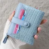 mini portefeuille pochette imprimé crocodile, porte carte de crédit court, porte cartes et porte monnaie pour femmes
