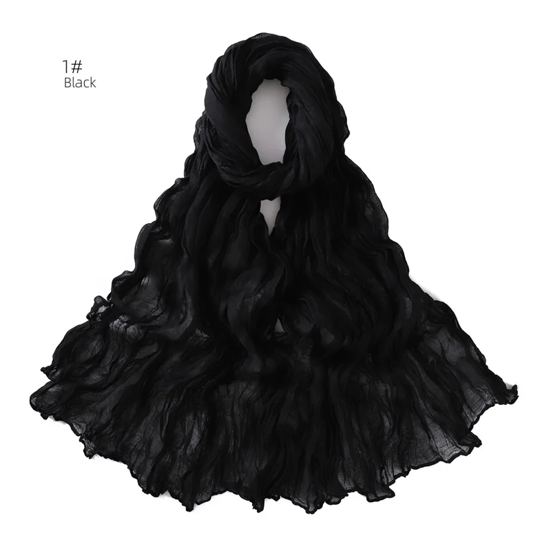 Foulard de styliste en coton déformable 85x180cm, hijab rond pour femmes, châles féminins, bandeau de sauna, hijabs musulmans, ramadan