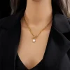 collier ras du cou avec pendentif en perles blanches pour femme, bijoux de mariage élégants, tendance et à la mode, 216.239.