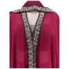 abaya marocain caftan dubaï robe maxi à capuche manches chauve souris farasha caftan femmes musulmanes africain ouvert kimono boubou robe longue de soirée
