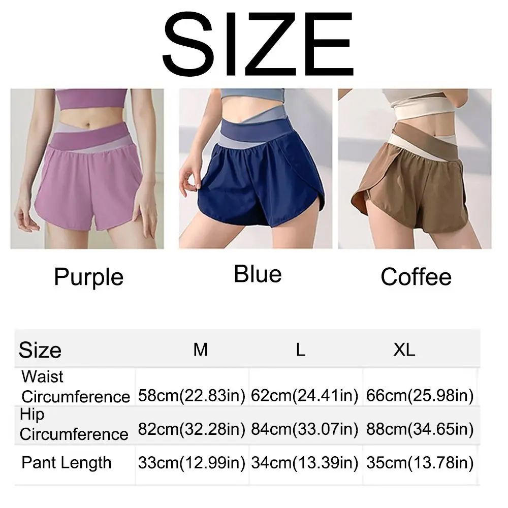 Short de sport respirant pour femmes, ceinture élastique colorée, jupe de Yoga plissée, doublure intérieure 2 en 1