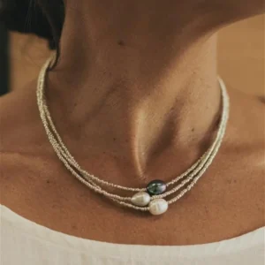 Collier de perles d&rsquo;eau douce rétro artistique, pendentif en perles, bijoux bohème faits à la main, bijoux élégants, cadeau d&rsquo;anniversaire, 1/3 pièces
