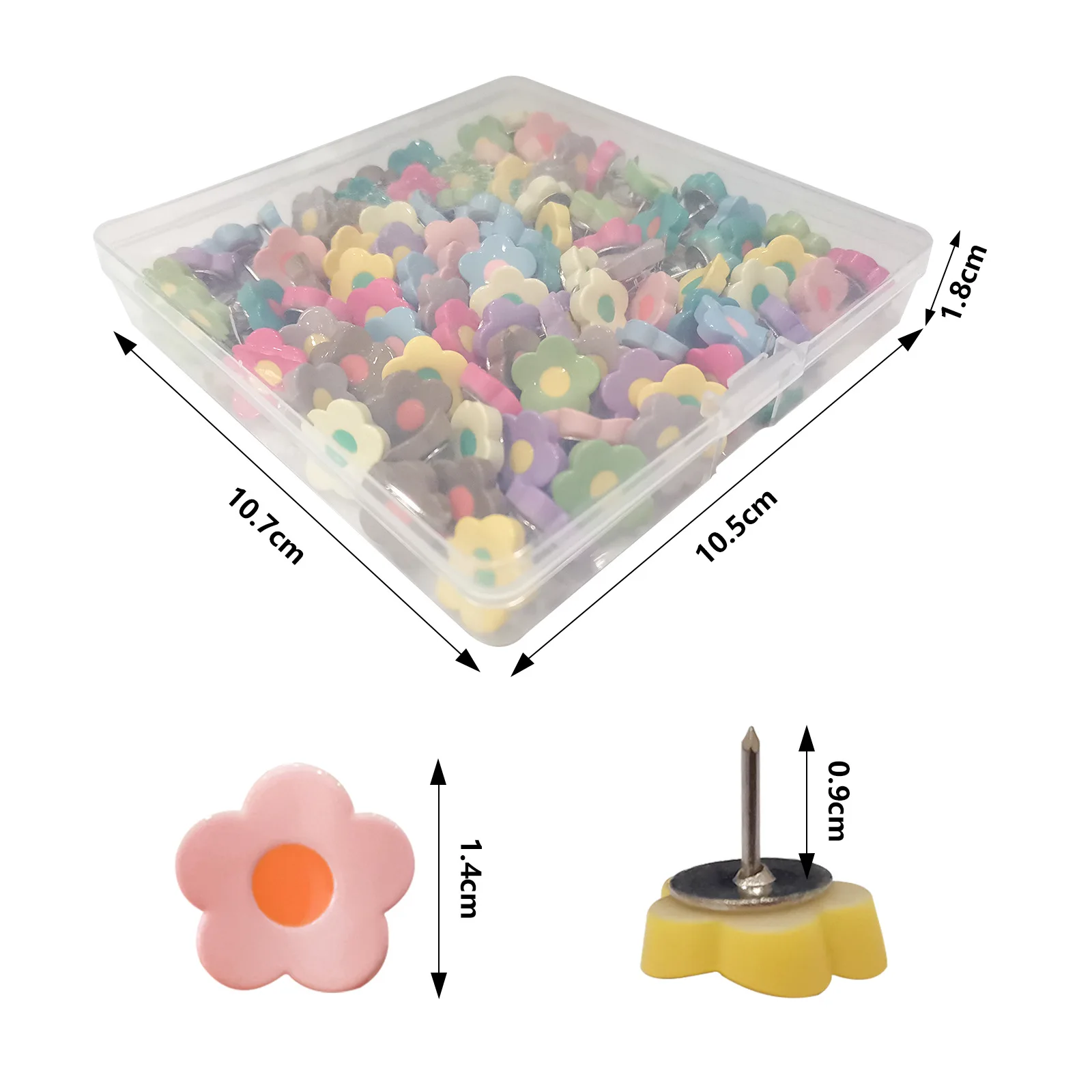 Punaises Décoratives Colorées à Petites Fleurs, pour Tableau de Liège, Photo, Mur, Bulletin, Épingles à Dessin, Fournitures Scolaires et de Bureau, 30 Pièces