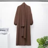 abaya – robe de prière une pièce musulmane, à capuche, manches smockées, vêtements islamiques pour femmes, jilbab, dubaï, robe noire saoudienne, modestie turque