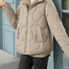 parka à capuche faux deux pièces vers le bas coton vêtements femmes nouveau court ondulé bavure épais chaud coton rembourré veste outcoat dame