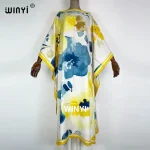 WINYI-Abaya d&rsquo;été pour femmes, grande taille, imprimée, élégante, décontractée, sexy, robe de plage, 2021