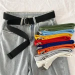 Ceinture multifonctionnelle universelle à Double boucle pour hommes et femmes, unisexe, mode, sans poinçonnage, décoration en jean