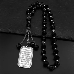 Pendentif de voiture en strass musulman religieux islamique pour femmes et hommes, en acier inoxydable, couleur or, médaille du coran arabe, perles de verre, bijoux Pendentif de voiture en strass musulman religieux islamique pour femmes et hommes, en acier inoxydable, couleur or, médaille du coran arabe, perles de verre, bijoux