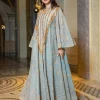 Abaya musulman de luxe de Style dubaï, vert clair avec des embellissements de paillettes dorées et brillantes, idéal pour les Galas de la haute société arabe, nouvelle collection 2025