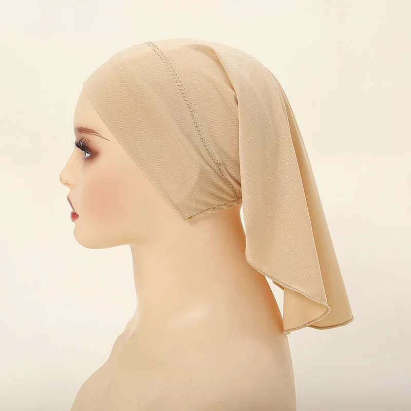 sous écharpe tube en chanvre cristal pour femme, hijab intérieur musulman, casquettes élastiques, chapeau astronomique, petite écharpe, 42x20cm, haute commande