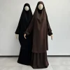 deux pièces jilbab premium nida jupe légère et respirante avec poches niqab string eid ramadan femmes musulmanes ensemble de prière jilbab