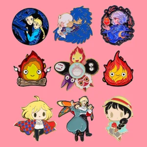 Broches de figurines d&rsquo;anime japonais pour enfants, badges de dessin animé, broches pour vêtements, épingle en émail, accessoires de bijoux en métal, cadeaux