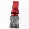 ceinture en cuir véritable à motif arabique, boucle en métal, design floral de vigne islamique rétro, fleur royale sculptée, ceinture décorative