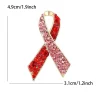 broches de ruban de sensibilisation en strass pour femmes, épingle à revers, robe, bijoux de fête, accessoires cadeaux