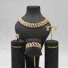 ensemble de bijoux plaqués or 18 carats, collier ras du cou africain de dubaï, boucles d'oreilles, bagues, ensembles de bijoux de mariée pour femmes