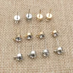 50 pièces 4/5/6mm strass broche boucle d&rsquo;oreille résultats broches de base bouchons connecteur pour bricolage bijoux fabrication accessoires fournitures