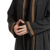 hommes ouvert abaya musulman saoudien jubba thobe vêtements islamiques ramadan kimono à manches longues robe caftan dubaï col montant robe arabe