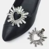 décorations de chaussures de mariée de mariage, clip en verre cristal strass brillant, talon haut, fleur amovible, boucle à breloques pour femmes