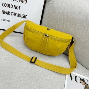 [Bag à bandoulière] sac banane femmes fronde bandoulière taille Pack toile course taille sac décontracté Fanny Packs Sport demi-lune ceinture sac