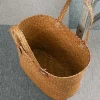 sac fourre tout tissé en rotin chic avec poignées en simili cuir, accessoires photo en paille naturelle et panier cadeau pour animaux de compagnie, accessoires de pique nique