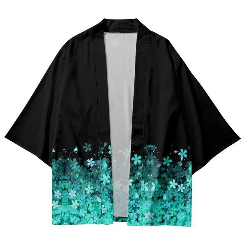 Kimono Yukata imprimé floral pour hommes et femmes, Cardigan, chemisier ample, Haori, vêtements Anime asiatiques, chemise Kimono japonaise Harajuku Kimono Yukata imprimé floral pour hommes et femmes, Cardigan, chemisier ample, Haori, vêtements Anime asiatiques, chemise Kimono japonaise Harajuku