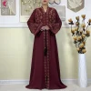 robe abaya ouverte en mousseline de soie pour femme musulmane, nouveau style, dubaï, Élégante, vêtements islamiques, cardigan à fermeture Éclair, avec Écharpe, 2024
