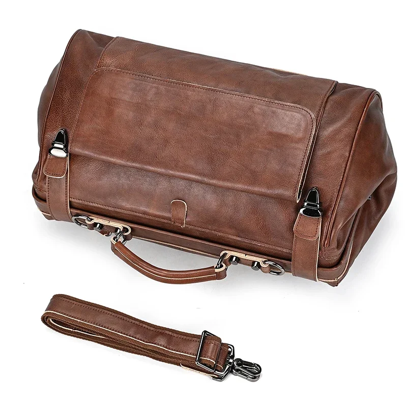 Sacs à main de luxe en cuir véritable pour hommes, sacs de sport pour vols d'affaires, sac de voyage de 45cm de styliste en cuir véritable