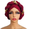 turban africain, coiffure pour femmes, chapeau plissé, accessoires pour cheveux, hijab musulman enveloppé arabe