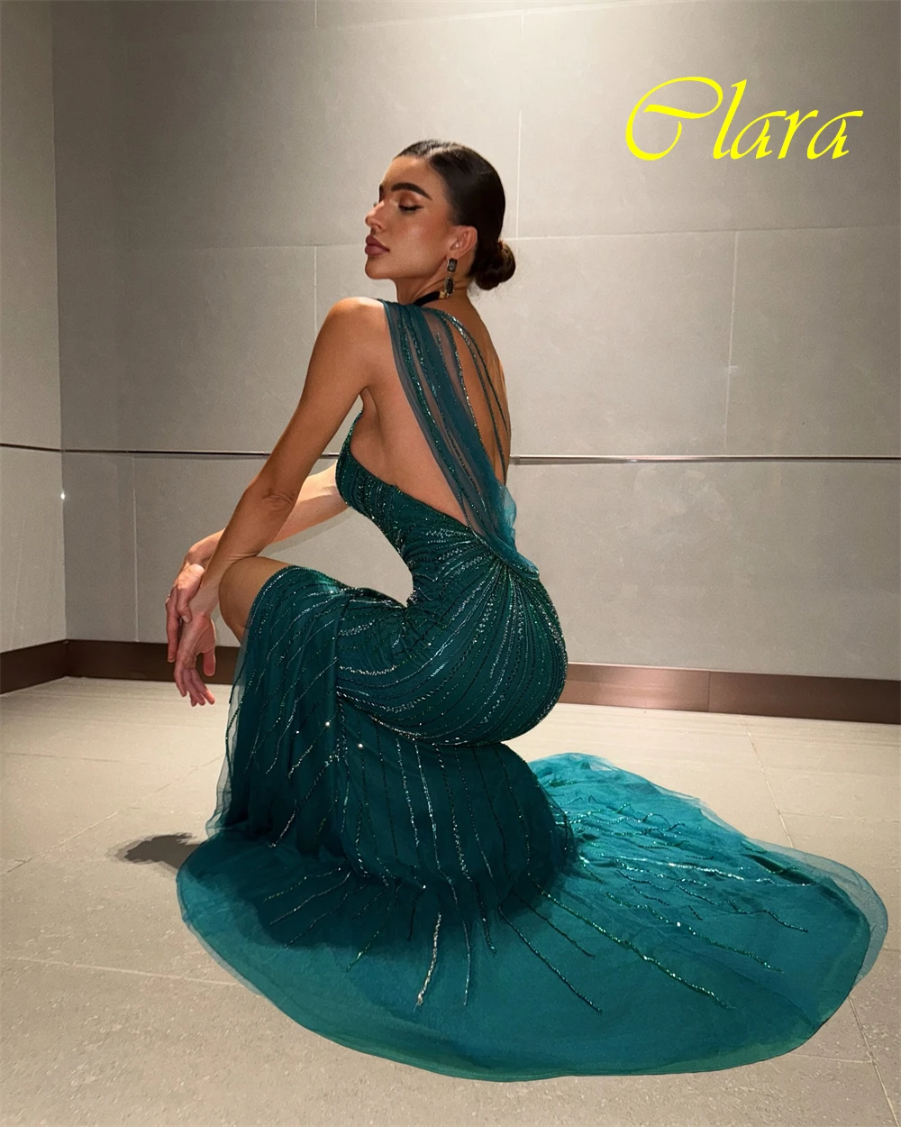 robe de soirée gracieuse personnalisée à une épaule et robes d'occasion spéciale en organza exquises et robes de bal à perles délicates