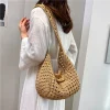sac à main tricoté à la main pour femmes, sac à bandoulière simple kaki beige bohème, réutilisable, style japonais, sac de voyage décontracté