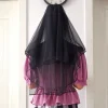 couvre chef de mariée en tulle noir, voile en dentelle, couvre chef court, accessoires photo, déguisement, accessoires d'halloween