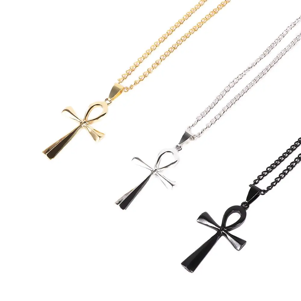 religieux ankh classique christs or noir argent couleur accessoires crucifix jésus bijoux pendentifs croix collier chaîne tour de cou