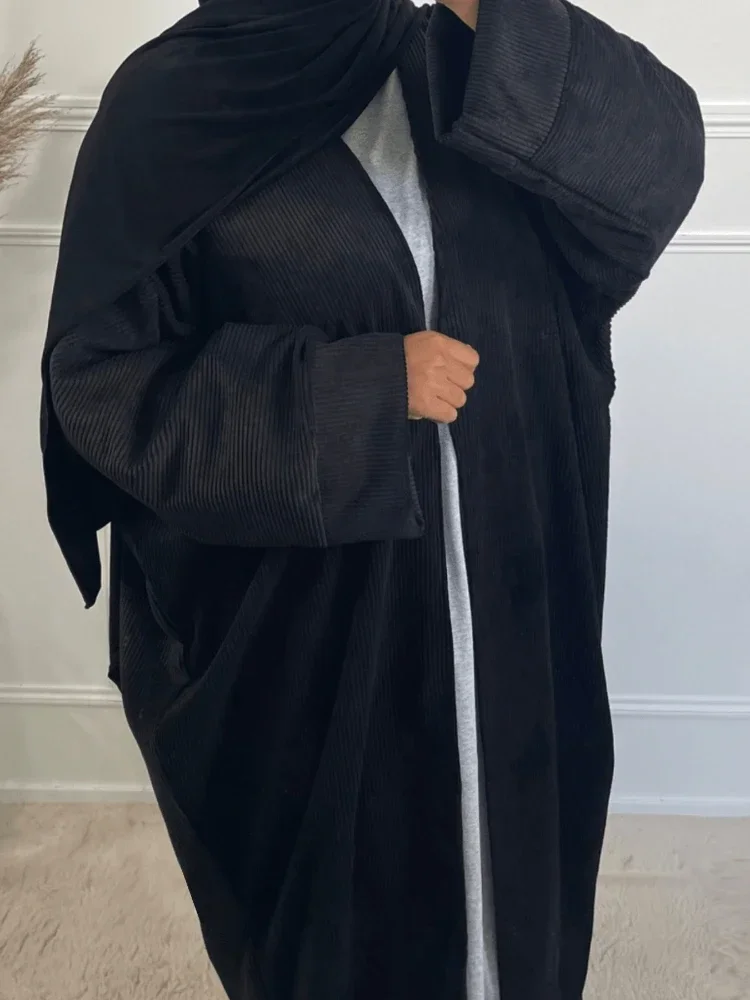 abaya robe longue en velours côtelé pour femmes musulmanes, caftan marocain éducatif, robes de soirée, optique eid, cadigan, dubaï, automne