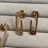 boucles d'oreilles coulissantes en diamant mobile pour femmes, bijoux en argent regardé pur 925, conception en or rose, fête de mariage, mini taille mignonne