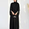 ramadan eid satin papillon abaya damen dubaï luxe islam musulman khimar pour les femmes hijab robe ensemble caftan robe femme musulmane