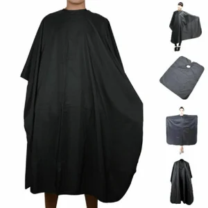 Cape de coupe de cheveux pour barbier Salon professionnel coiffure coiffeur robe en tissu barbier noir coiffeur tablier Capes de coupe de cheveux
